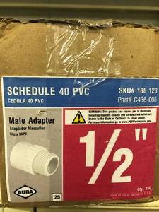 Schedule 40 PVC Male Adapter