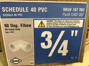 Schedule 40 PVC 90  Elbow