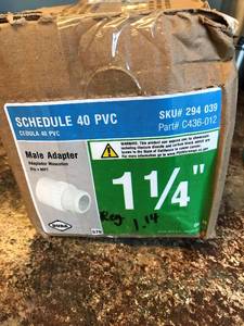 Schedule 40 PVC, Male Adapter