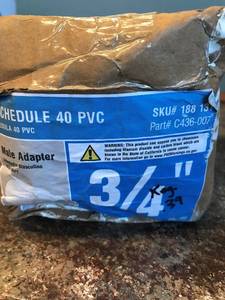 Schedule 40 PVC, Male Adapter