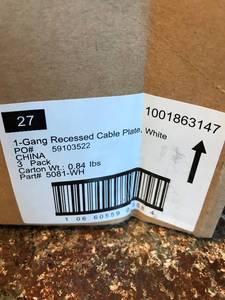 1-Gang Recessed Cable Plate