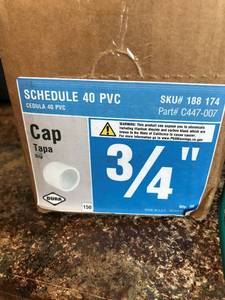 Schedule 40 PVC, Cap, 34