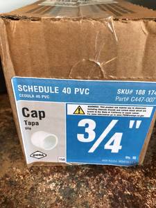 Schedule 40 PVC, 34 Cap