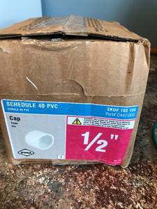 Shedule 40 PVC, 12 Cap