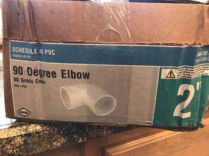 Schedule 40 PVC, 2 90 Deg Elbow