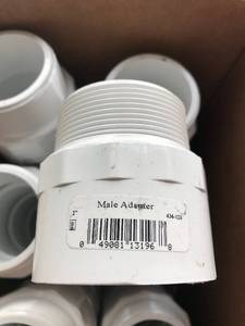 Schedule 40 PVC, 2 Male adapter