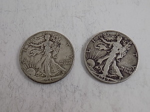 lot 79 image: 2 Walking Liberty Half Dollars