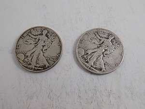 lot 82 image: 2 Walking Liberty Half Dollars