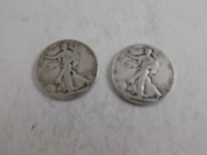 lot 83 image: 2 Walking Liberty Half Dollars