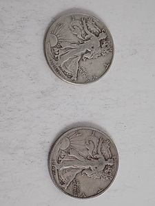 lot 84 image: 2 Walking Liberty Half Dollars