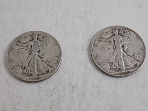 lot 87 image: 2 Walking Liberty Half Dollars