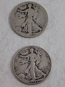 lot 88 image: 2 Walking Liberty Half Dollars