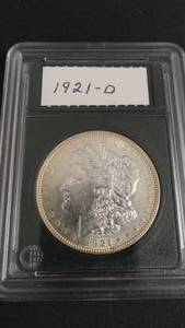 lot 11 image: 1921d Morgan Silver Dollar