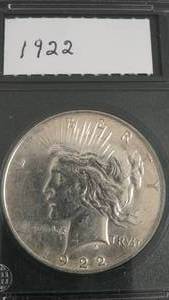 lot 14 image: 1922 Peace Silver Dollar