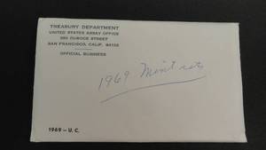 lot 28 image: 1969 u.c.. Bureau Of The Mint 10 Coin Set