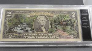 lot 34 image: $2 Authenticated Uncirculated
