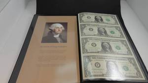 lot 57 image: $1 Uncut Sheet of Legal Tender Bills
