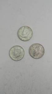 lot 64 image: 3- 1964 Kennedy Half Dollar