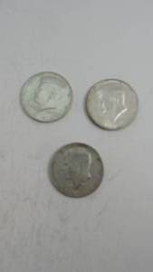 lot 65 image: 3- 1964 Kennedy Half Dollar