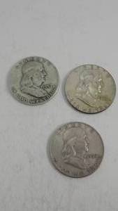 lot 69 image: 3- Franklin Half Dollar