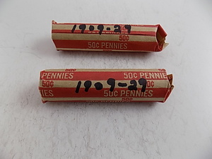 lot 90 image: 2- Rolls Wheat Pennies 1909-1929