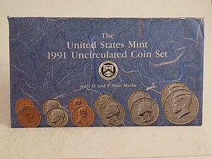 lot 113 image: 1991 US Mint Uncirculated 10 Coin Set D & P