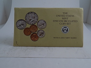lot 125 image: 1990 US Mint Uncirculated 10 Coin Set  Mint D & P  In Envelope