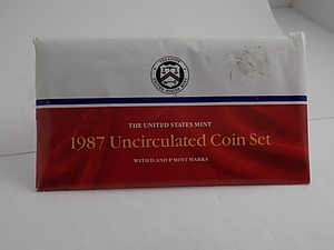 lot 129 image: 1987 US Mint Uncirculated 10 Coin Set  Mint D & P  In Envelope