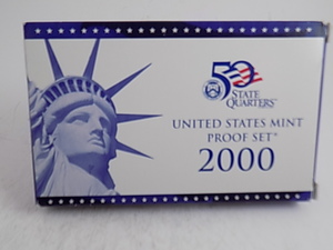 lot 132 image: 2000 US Mint Proof  10 Coin Set   Mint S     With Certificate of Authenticity