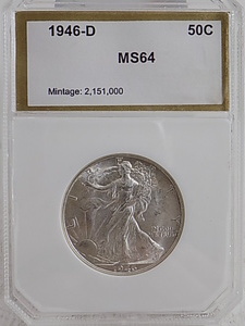 lot 147 image: 1946d Walking Liberty Half Dollar