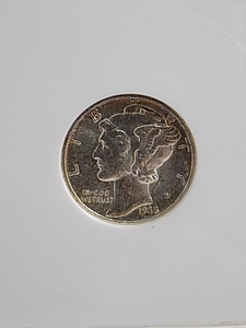 lot 149 image: 1938d Mercury Dime Graded Anacs MS65