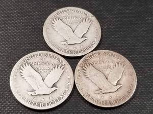 3 STANDING LIBERTY QUARTERS 1928 1929 1930-S