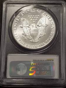 1992 AMERICAN SILVER EAGLE 1 TROY OZ. .999 FINE SILVER GEM BU PCGS