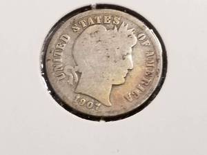 GROUP OF 3 BARBER DIMES 1907 1915 1916
