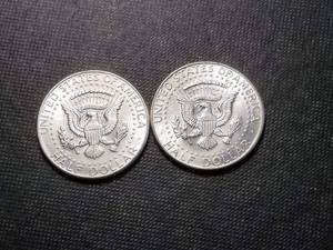 2 BU-UNC 1964 KENNEDY SILVER HALF DOLLARS