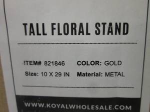 lot 40 image: Tall Gold Metal Floral Stand 10 x ...