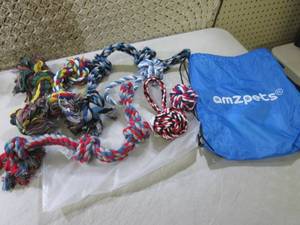 lot 51 image: Amzpets Large Dog Rope Toy Set in B...