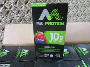lot 109 image: Case of 12 Boxes Mio Protein Mixed ...