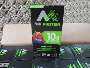 lot 111 image: Case of 12 Boxes Mio Protein Mixed ...