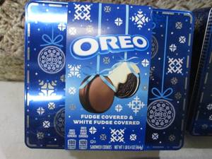lot 150 image: 3 Tins of Oreo Fudge Covered and Wh...
