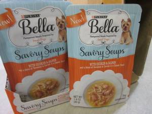 lot 168 image: Box of 16 Purina Bella Savory Soups...