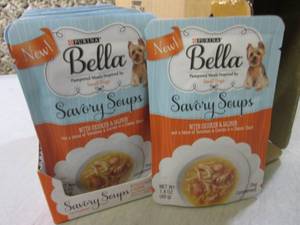 lot 169 image: Box of 16 Purina Bella Savory Soups...