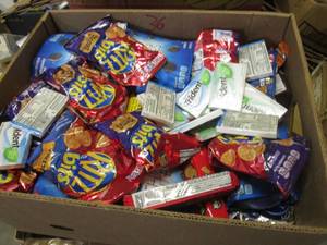 lot 189 image: Box Full of Assorted Snacks Dates V...