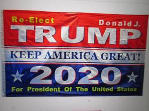 lot 208 image: 3 ft x 5 ft Re-Elect Trump 2020 Fla...