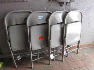 lot 255 image: Lot of 4 Metal Folding Chairs Some ...