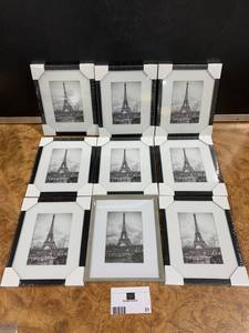 lot 21 image: Lot of 9 Picture Frames Black and Gray