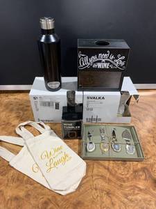 lot 32 image: WINE and CHEESE Lot Glasses, Travel Containers and MORE