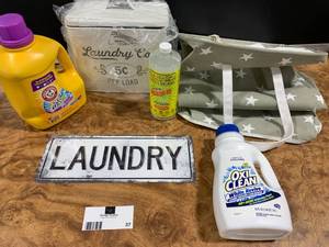 lot 37 image: LAUNDRY Room Lot, Soap, Bag and Dcor