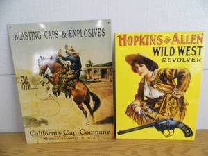 Lot of 2 Western Tin Signs