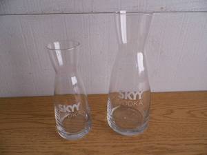 Lot of 2 Skyy Vodka Carafes